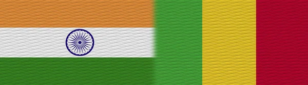 Mali India Szövet Textúra Zászló Illusztráció — Stock Fotó