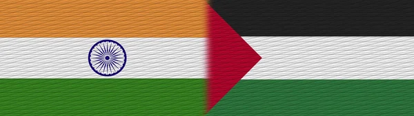 Palestine India Fabric Texture Flag Illustration — стокове фото