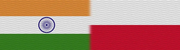 Polen India Fabric Texture Flag Illustratie — Stockfoto