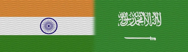 Arabia Saudita India Tessuto Bandiera Illustrazione — Foto Stock