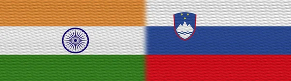 Slovenia India Fabric Texture Flag Illustration — стокове фото