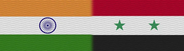 Syria India Fabric Texture Flag Illustration — стокове фото