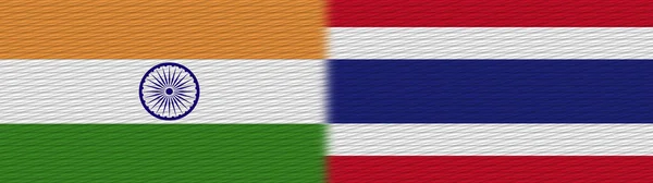 Tailândia Índia Tela Textura Bandeira Ilustração — Fotografia de Stock