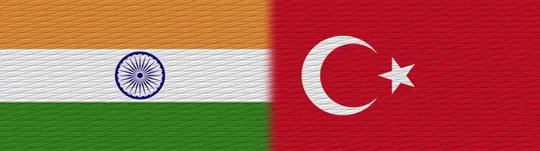Törökország India Szövet Textúra Zászló Illusztráció — Stock Fotó