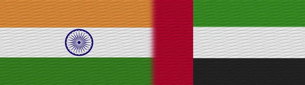 Egyesült Arap Emirates India Szövet Textúra Zászló Illusztráció — Stock Fotó