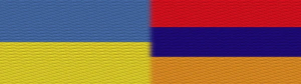Armenia Ukraina Tekstura Flaga Ilustracja — Zdjęcie stockowe