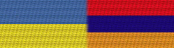 Армения и Украина Ткань Текстура Флаг 3D Иллюстрация