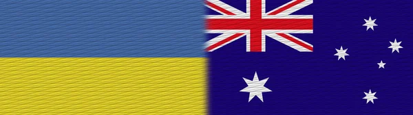 Australien Och Ukraina Tyg Textur Flagga Illustration — Stockfoto