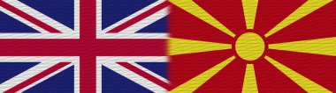 Makedonya ve Birleşik Krallık İngiltere Kumaş Dokusu 3D Görüntü