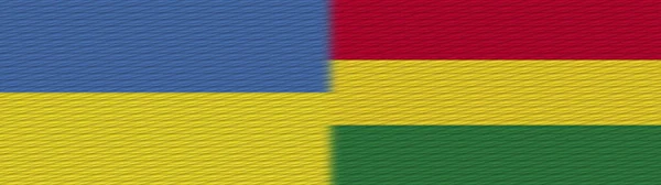 Боливия Украина Текстура Тканей Флаг Иллюстрация — стоковое фото