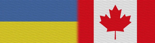 Kanada Und Ukraine Textur Flagge Illustration — Stockfoto