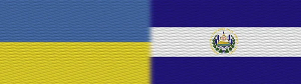 Salvador Ukrajna Szövet Textúra Zászló Illusztráció — Stock Fotó