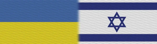 Israel Ukraine Fabric Texture Flag Illustration — стокове фото
