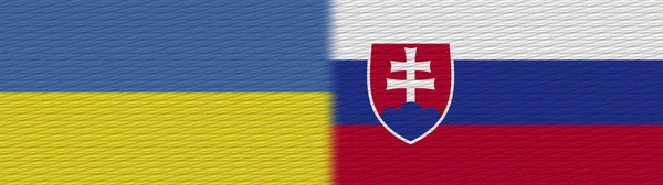 Eslovaquia Ucrania Textura Tela Bandera Ilustración —  Fotos de Stock