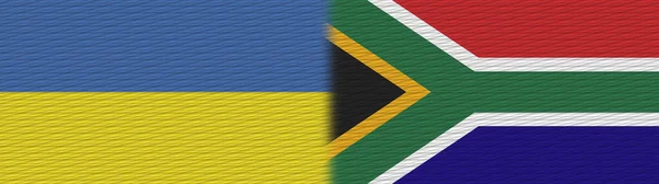 Zuid Afrika Oekraïne Fabric Texture Flag Illustratie — Stockfoto