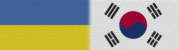 Korea Południowa Ukraina Tekstura Flaga Ilustracja — Zdjęcie stockowe