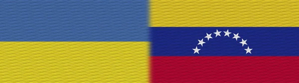 Venezuela Ukrajna Szövet Textúra Zászló Illusztráció — Stock Fotó