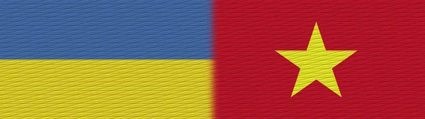 Vietnam Und Ukraine Textur Flagge Illustration — Stockfoto