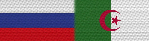 Αλγερία Και Ρωσία Ύφασμα Σημαία Εικονογράφηση — Φωτογραφία Αρχείου