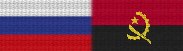 Ангола Россия Текстура Ткани Флаг Иллюстрация — стоковое фото