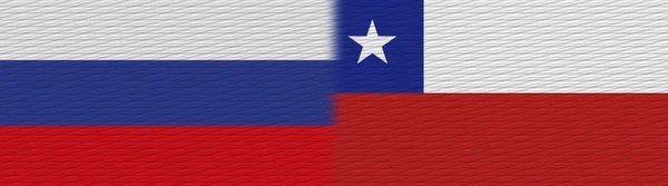 Chile Rusia Tela Textura Bandera Ilustración —  Fotos de Stock
