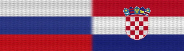 Kroatië Rusland Fabric Texture Flag Illustratie — Stockfoto