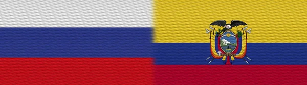Ecuador Russia Fabric Texture Flag Illustration — стокове фото