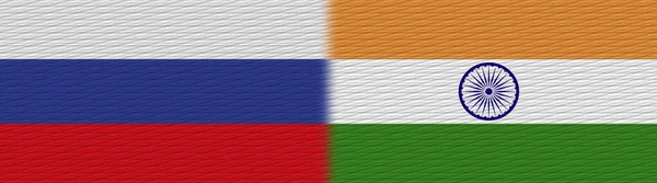 Indie Rusko Fabric Texture Flag Illustration — Stock fotografie