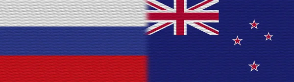 Nowa Zelandia Rosja Flaga Tekstur Tkanin Ilustracja — Zdjęcie stockowe