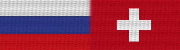 Швейцария Россия Текстура Ткани Флаг Иллюстрация — стоковое фото