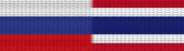 Tailândia Rússia Tecido Textura Bandeira Ilustração — Fotografia de Stock