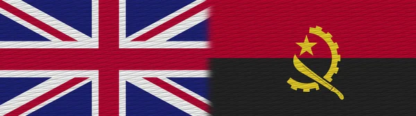 Angola Och Storbritannien Storbritannien Tyg Textur Flagga Illustration — Stockfoto