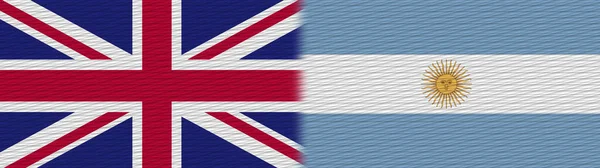 Argentína Egyesült Királyság Brit Britannia Szövettextúra Zászló Illusztráció — Stock Fotó