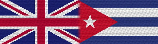 Kuba Och Storbritannien Brittiska Storbritannien Tyg Textur Flagga Illustration — Stockfoto