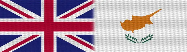 Chipre Reino Unido Grã Bretanha Tecido Textura Bandeira Ilustração — Fotografia de Stock