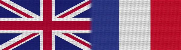França Reino Unido Grã Bretanha Tecido Textura Bandeira Ilustração — Fotografia de Stock