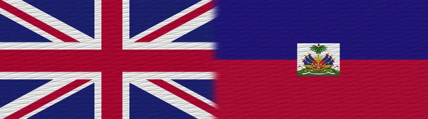 Haiti Regno Unito British Britain Fabric Texture Flag Illustrazione — Foto Stock