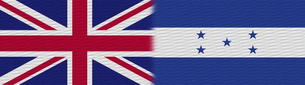 Honduras Och Storbritannien Storbritannien Tyg Textur Flagga Illustration — Stockfoto