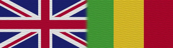 Mali Velká Británie Britská Británie Fabric Texture Flag Illustration — Stock fotografie
