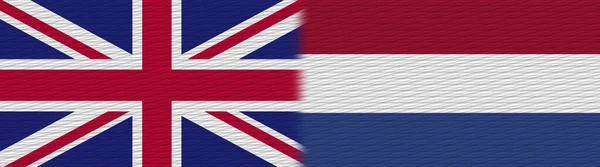 Niederlande Und Vereinigtes Königreich Britisches Großbritannien Texturfahne Illustration — Stockfoto