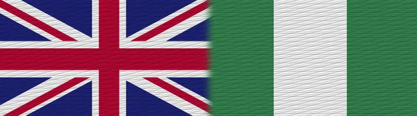 Nigérie Velká Británie Britská Británie Fabric Texture Flag Illustration — Stock fotografie