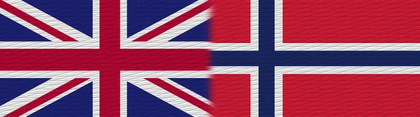 Norsko Velká Británie Britská Británie Fabric Texture Flag Illustration — Stock fotografie