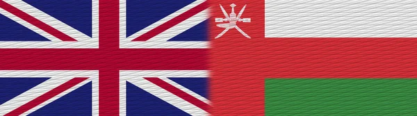 Oman United Kingdom British Fabric Texture Flag Illustration — 스톡 사진