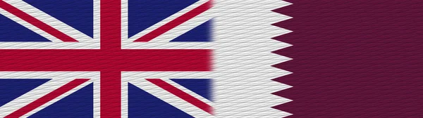 Qatar Och Storbritannien Storbritannien Tyg Textur Flagga Illustration — Stockfoto