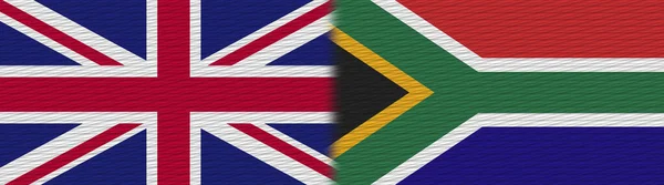 Dél Afrika Egyesült Királyság Brit Britannia Szövettextúra Zászló Illusztráció — Stock Fotó