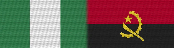 Angola and Nigeria Nigerian Fabric Texture Flag  3D Illustration