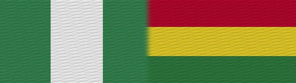 Bolivia and Nigeria Nigerian Fabric Texture Flag  3D Illustration