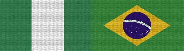 Brazil Nigeria Nigerian Fabric Texture Flag Illustration — Stock Photo, Image