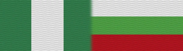 Bulgaria and Nigeria Nigerian Fabric Texture Flag  3D Illustration