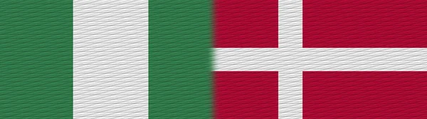 Denmark and Nigeria Nigerian Fabric Texture Flag  3D Illustration